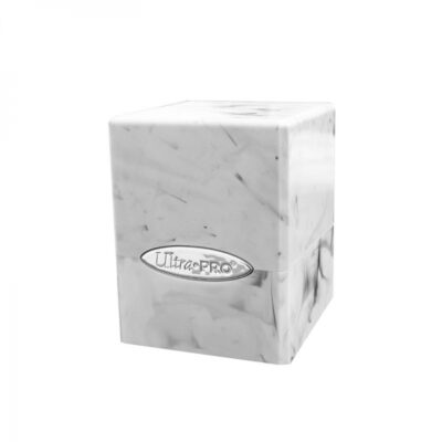 Caja de mazo Satin Cube Marble Blanco / Negro – Ultra Pro