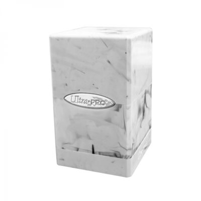 Caja de mazo Satin Tower Marble Blanco / Negro – Ultra Pro