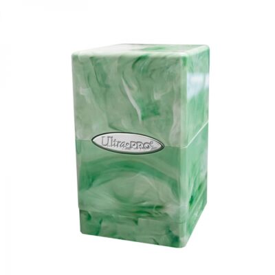 Caja de mazo Satin Tower Marble Verde Lima / Blanco – Ultra Pro