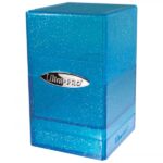 Caja de mazo Satin Tower Ultra Pro. Para 100 cartas. Color Glitter Blue