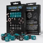 Dados Crosshairs Compact D6 En Azul Y Negro (7 Unidades) – Q Workshop