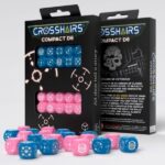 Dados Crosshairs Compact D6 En Azul Y Rosa (7 Unidades) – Q Workshop