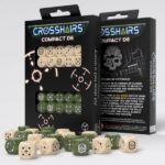 Dados Crosshairs Compact D6 En Beige Y Verde (7 Unidades) – Q Workshop