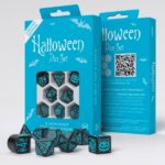 Dados Halloween 20º Aniversario En Negro Y Turquesa (7 Unidades) – Q Workshop