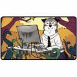 Tapete Secret Lair 2024 – Not A Wolf Black Stitched Playmat Standing Desk Wolf Token Magic The Gathering – Ultra Pro