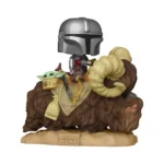 Funko Pop! Ride 416 The Mandalorian – Mando On Bantha With Child In Bag – Star Wars