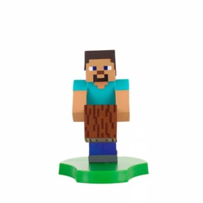 Figura Stand Minecraft Steve Cable Guys Holdems, Mini Phone Stand And Device Holder Minecraft - Exquisite Gaming