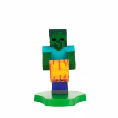Figura Stand Minecraft Zombie Cable Guys Holdems, Mini Phone Stand And Device Holder Minecraft - Exquisite Gaming