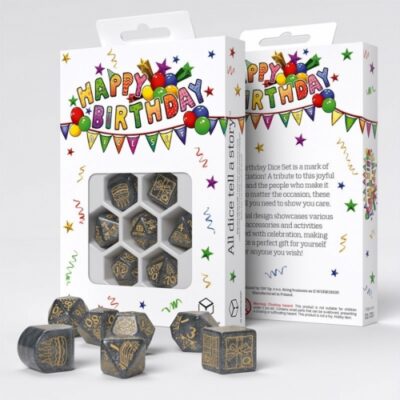 Dados Happy Birthday Confetti (7 Unidades) - Q Workshop