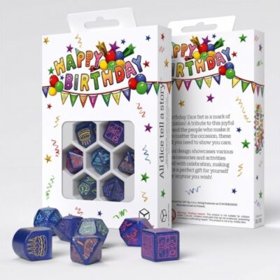 Dados Happy Birthday Streamers (7 Unidades) - Q Workshop